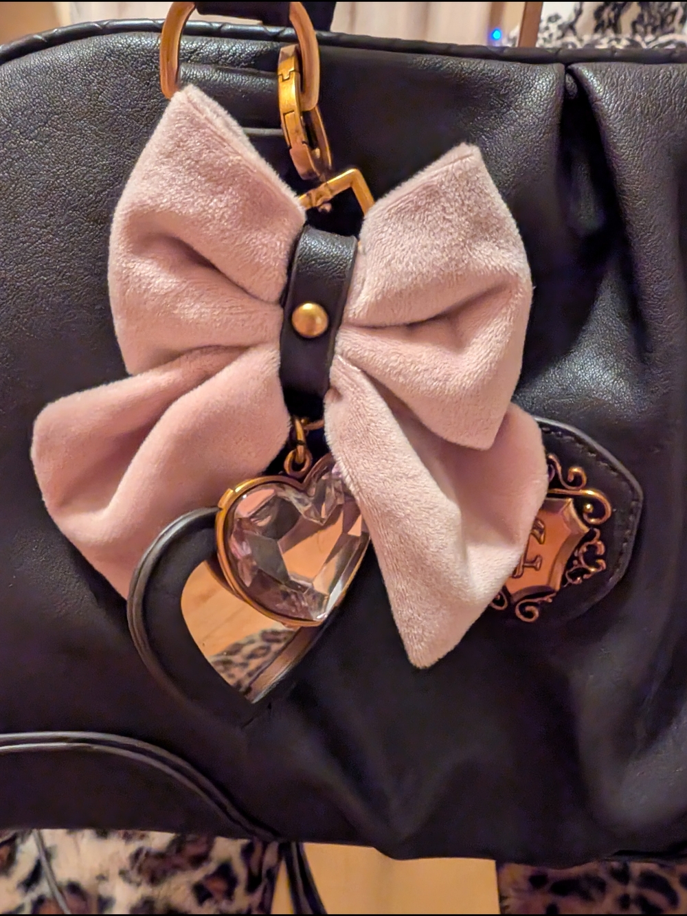Juicy Couture Dark Brown Satchel with Pink Bow and Gold Hardware - Picture 11 of 12